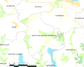 Mapa obce Saint-Quentin-sur-Charente