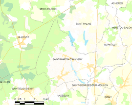 Mapa obce Saint-Martin-d’Auxigny