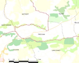 Mapa obce Tréogan