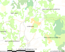 Mapa obce La Brionne