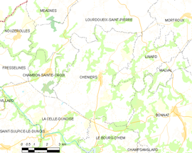 Mapa obce Chéniers