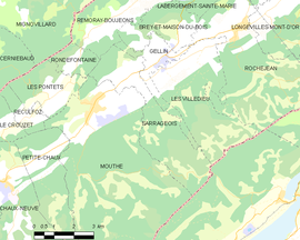 Mapa obce Sarrageois