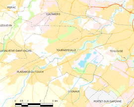 Mapa obce Tournefeuille