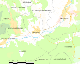 Mapa obce Hérépian