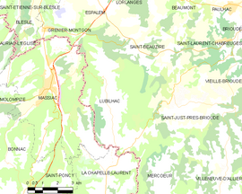 Mapa obce Lubilhac