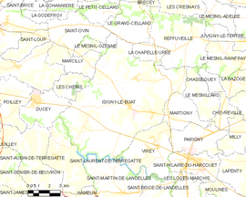 Mapa obce Isigny-le-Buat