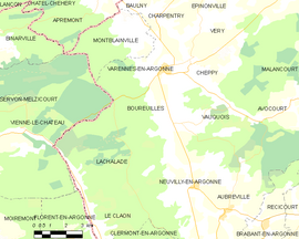Mapa obce Boureuilles