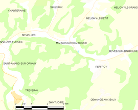 Mapa obce Marson-sur-Barboure