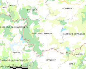 Poziția localității Saint-Genès-Champespe