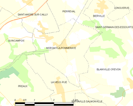 Mapa obce Morgny-la-Pommeraye