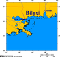 Map of Biloxi and Mississippi coast