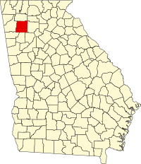 Locatie van Bartow County in Georgia