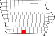 Harta statului Iowa indicând comitatul Decatur