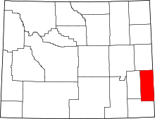 Map of Wyoming highlighting Goshen County.svg