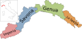 Lage der Provinzen in der Region Ligurien