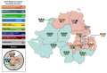 2017 Northern Ireland Assembly election: winning party and seat totals by constituency.