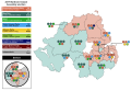 2017 Northern Ireland Assembly election: winning party and seat totals by constituency.