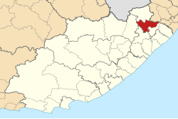 Map of the Eastern Cape with Umzimvubu highlighted.svg