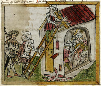 Wiboradas Martyrium, dargestellt vor 1451/60 im Codex Sangallensis 602