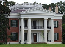 The historic Melrose estate, at Natchez National Historical Park, an example of the city's Antebellum era Greek Revival architecture