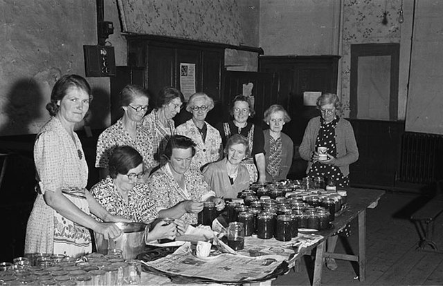 1941: Members of Meifod WI busy "jamming" under the Ministry of Food fruit preserving scheme