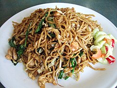 Mie goreng with chicken and shrimp in Jakarta