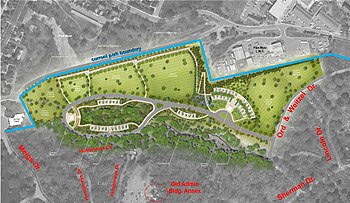 Map showing the Millennium Project's expansion of Arlington National Cemetery into Arlington Woods and Fort Myer Millennium Project - Arlington National Cemetery.jpg