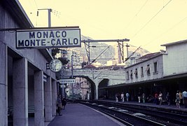 La gare de Monaco-Monte-Carlo, en 1974.
