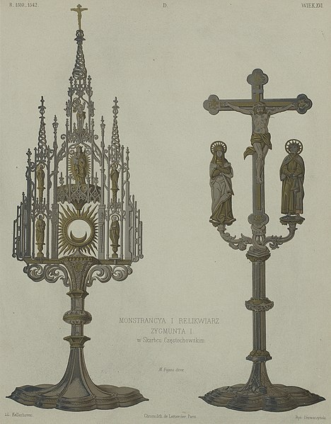 File:Monstrance and reliquary of Žygimantas Senasis in the Czestochowa Treasury, 1853-1855.jpg