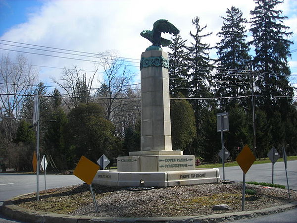 Monument denoting places in Dutchess County along NY 343 in Dover Plains