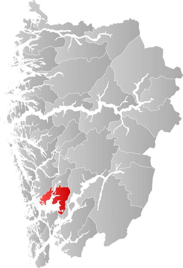 Lage der Kommune in der Provinz Vestland