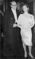 Ray Stark with Nancy Kwan at the London premiere of The World of Suzie Wong, 1960