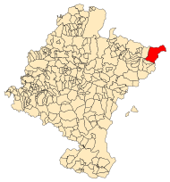 Localização do município de Isaba em Navarra