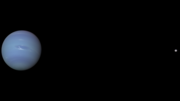 Thumbnail for File:Neptune and Triton with their sizes and distance from each other to scale.png