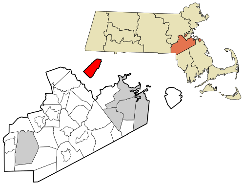 Location as an exclave of Norfolk County in Massachusetts