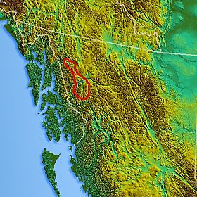 A Tahltani fennsík topográfiai térképe.