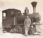 O&K 50 hp steam locomotive on contracting work in Holland. Handwritten note shows 'Zutphen Blanken'. On the coal bunker, Spoorijzer can vaguely be deciphered.jpg