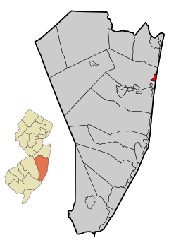 Ocean County New Jersey Incorporated and Unincorporated areas Lavallette Highlighted.svg