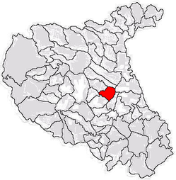 Kommunens beliggenhed i distriktet Vâlcea