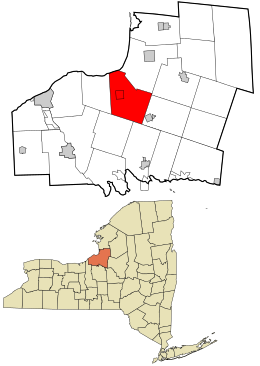 Localização no condado de Oswego e no estado de Nova York.