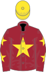 Maroon, sariq yulduz, maroon yenglari, sariq yulduzlar, sariq shapka