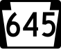 Pennsylvania Route 645 işaretçisi