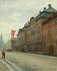 Danish Asia Company seen from the street in a painting from c. 1888 PTP Strandgade - Asiatisk Kompagnis Bygning.jpg