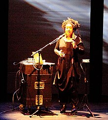 Pamela Z performing at the Other Minds festival in 2013.JPG