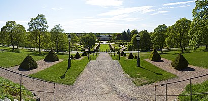 Panorama of Uppsala castle gardens