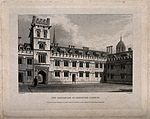 Pembroke College, North Range including Library and North Wing Pembroke College, Oxford; quadrangle. Line engraving by J. L Wellcome V0014147.jpg