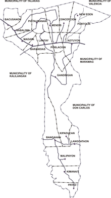 Map of Pangantucan Ph bukidnon pangantucan political map.png
