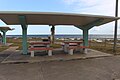 Picnic shelter pink table