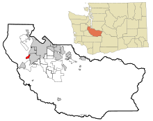 Pierce County Washington Incorporated ve Unincorporated alanlar Steilacoom Highlighted.svg