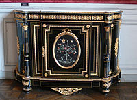 19th century French sideboard with relief pietra dura panel